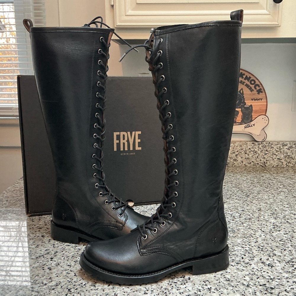 Frye Veronica Combat Tall Lace Up Boots